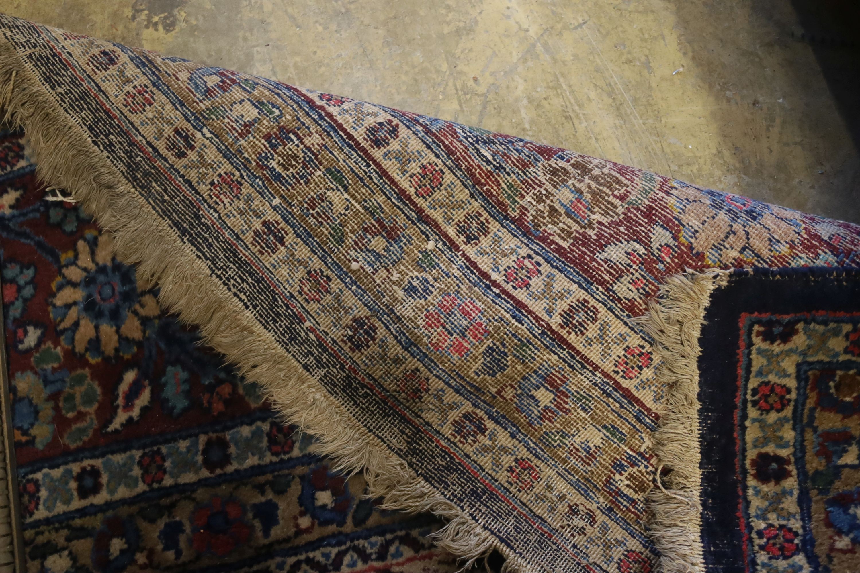 A Tabriz/Meshed blue ground carpet